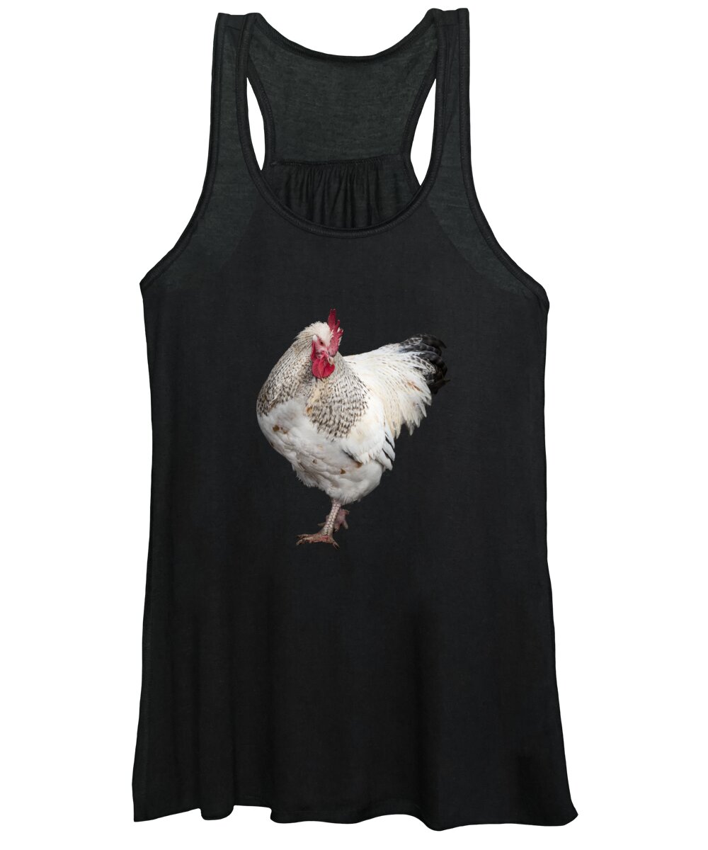 Isolated Chuck Women's Tank Top featuring the photograph Isolated Chicken by Jean Noren