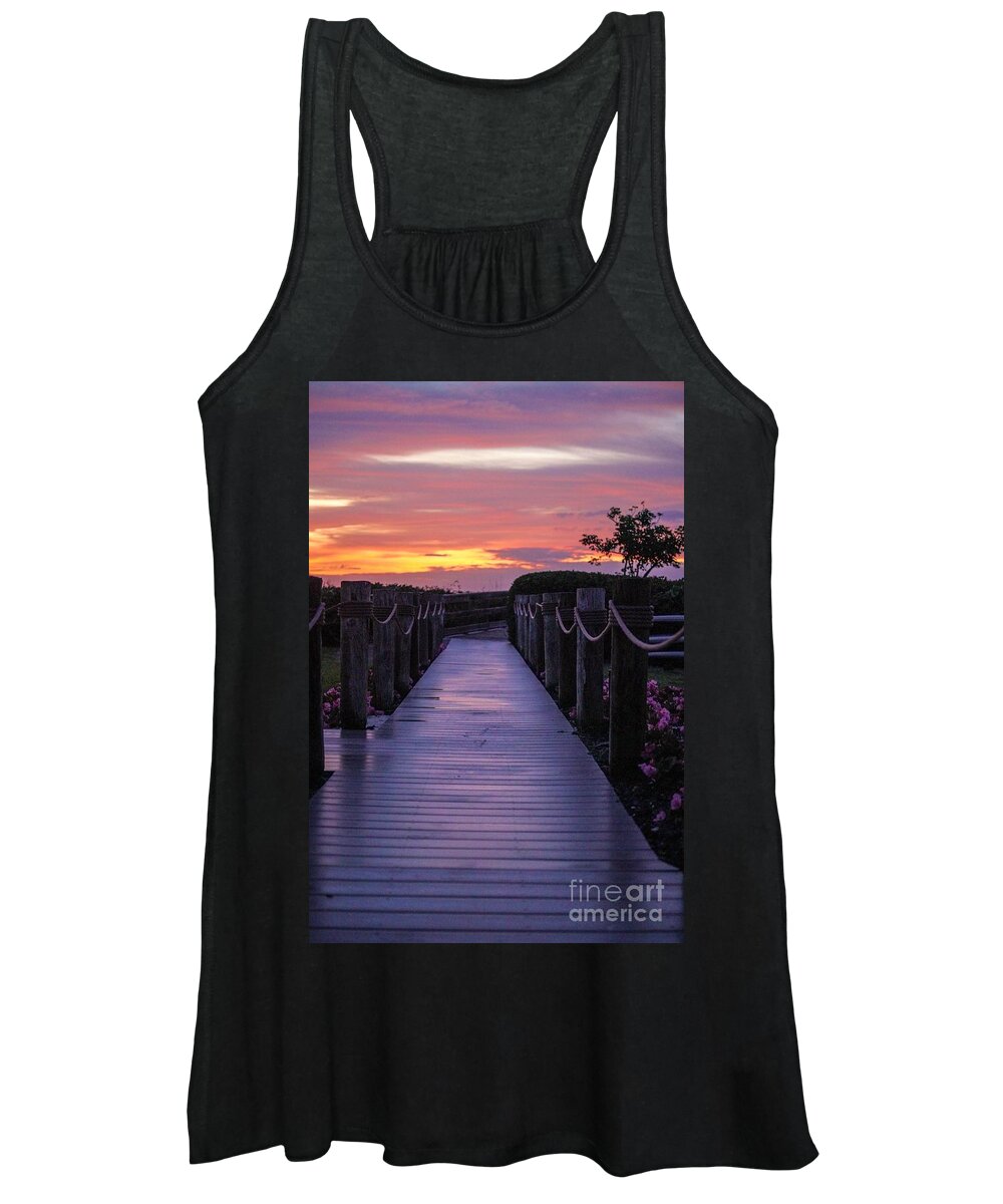 Walkway Women's Tank Top featuring the photograph Just Another Day in Paradise by Susan Rydberg