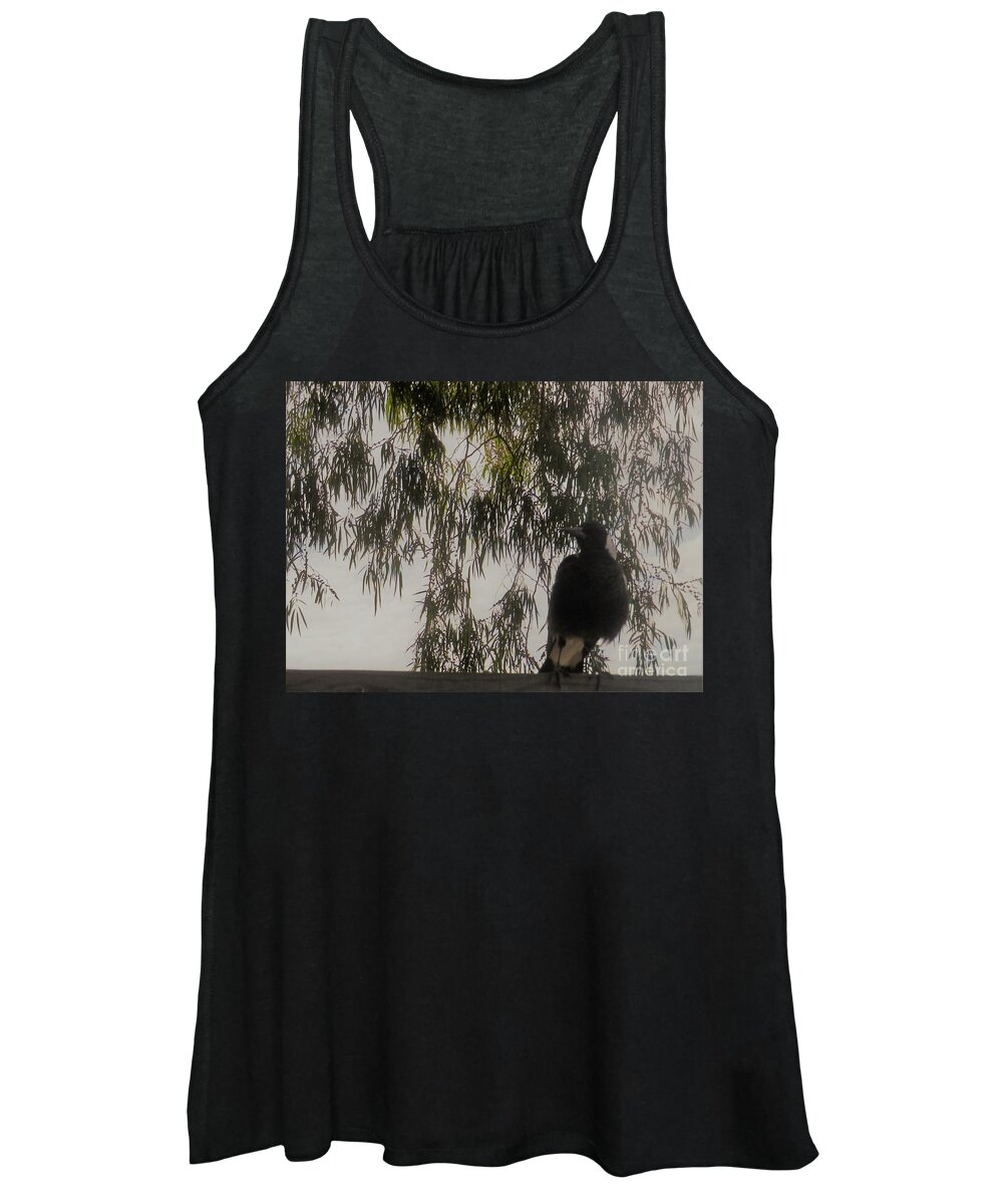 Bird Women's Tank Top featuring the photograph Lisa the Magpie 2  by Julie Grimshaw
