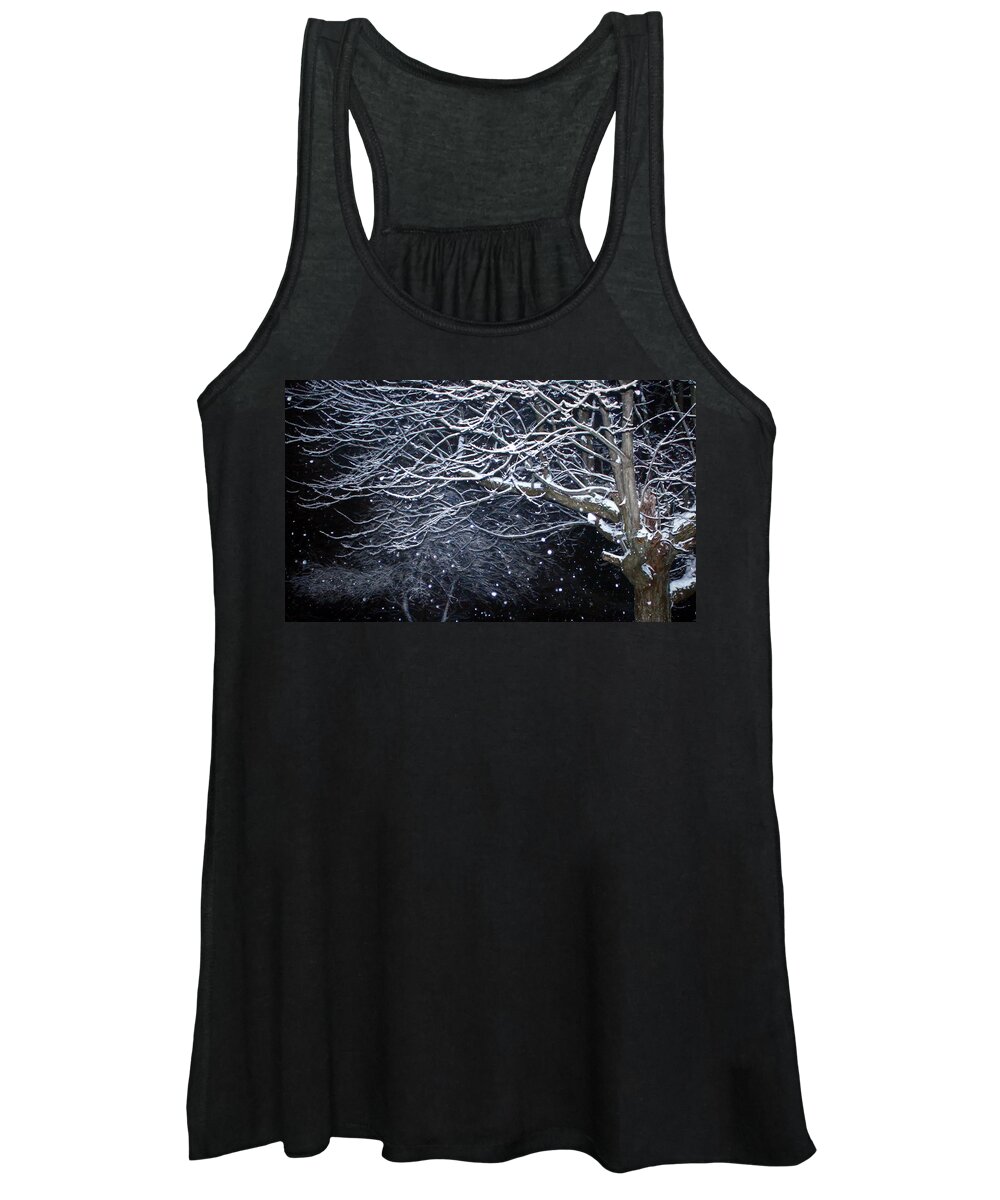 Winter Women's Tank Top featuring the photograph Midnight in Winter by Susan Hope Finley