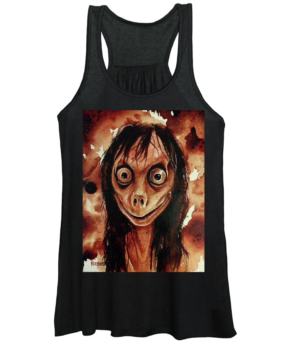 Ryan Almighty Women's Tank Top featuring the painting MOMO fresh blood by Ryan Almighty