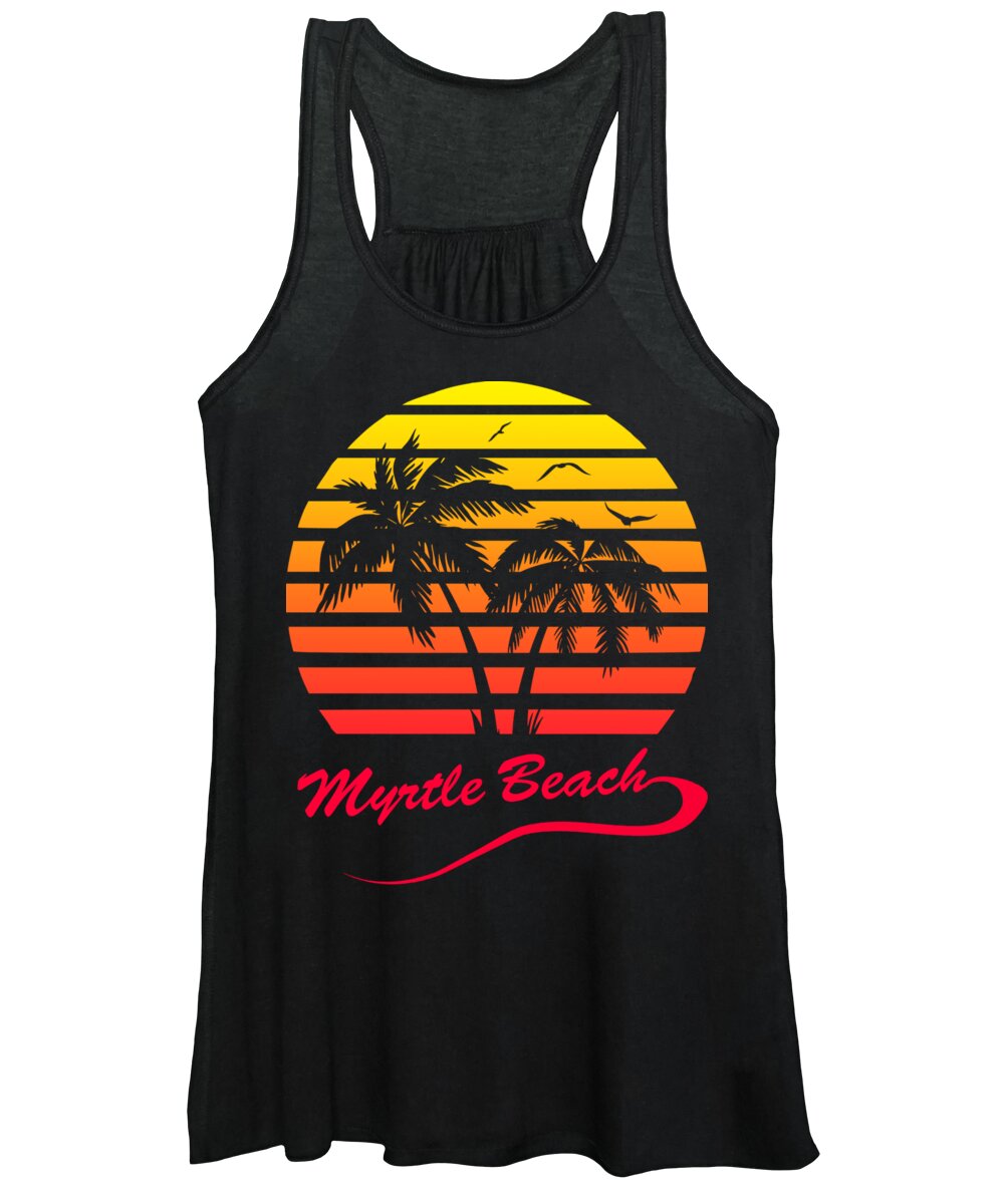 Myrtle Beach Women's Tank Top featuring the digital art Myrtle Beach Sunset by Megan Miller