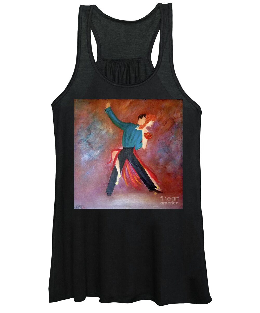 Tango Women's Tank Top featuring the painting One Step Closer by Artist Linda Marie