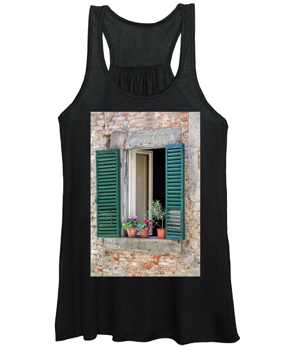 Window Women's Tank Top featuring the photograph Open Window of Tuscany by David Letts