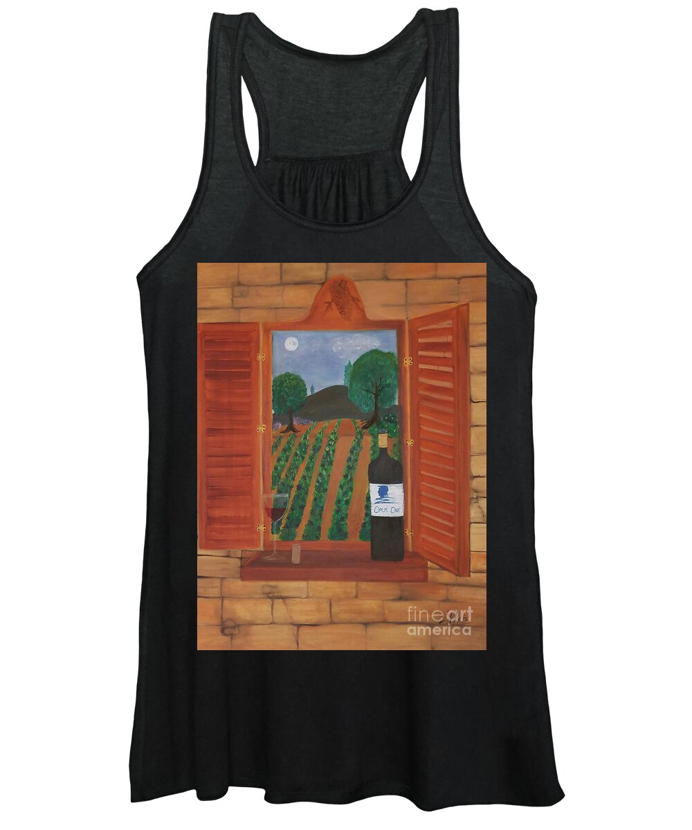 Wine Women's Tank Top featuring the painting Opus One Napa Sonoma by Artist Linda Marie