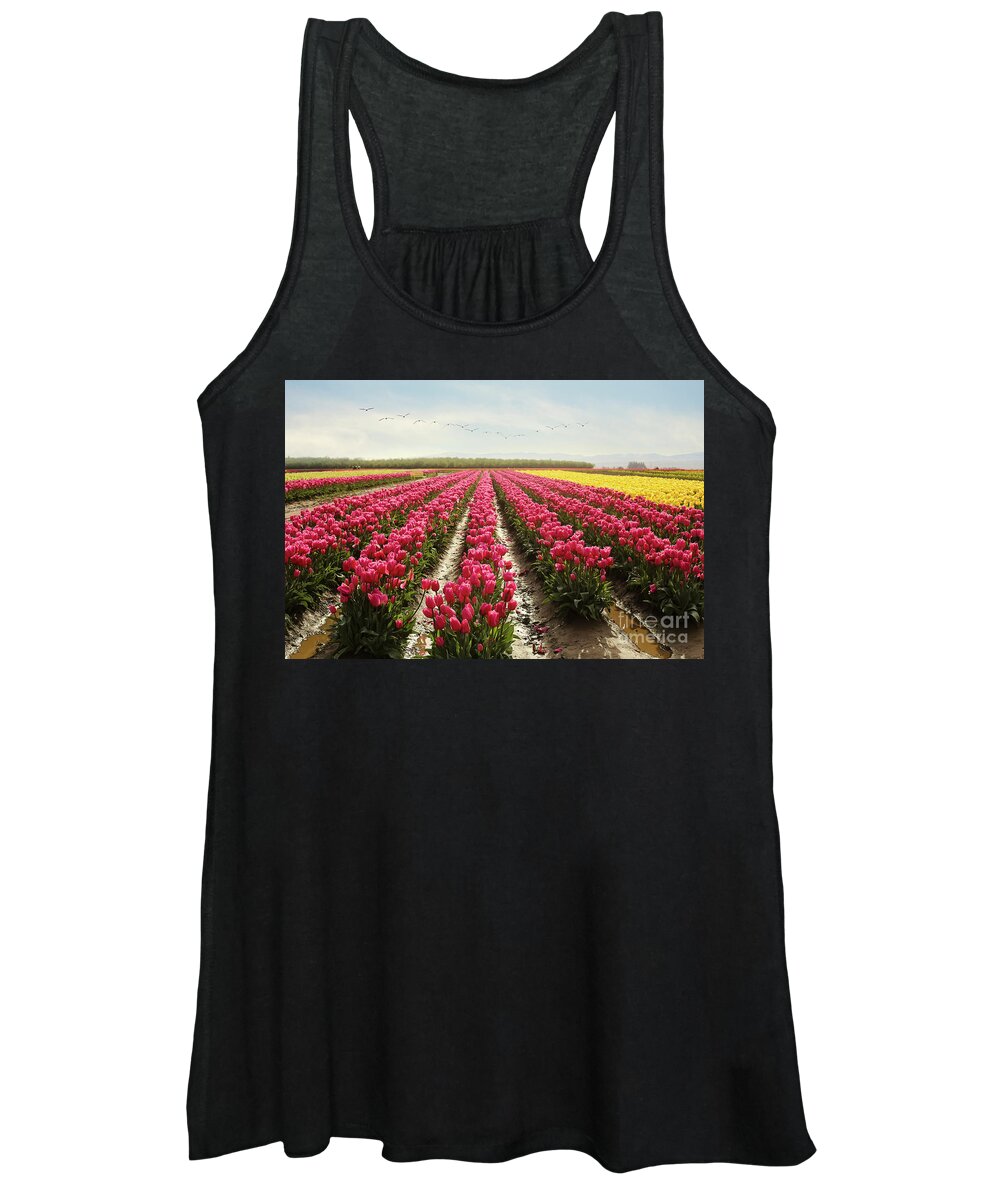 Tulips Women's Tank Top featuring the photograph Oregon tulip festival by Sylvia Cook