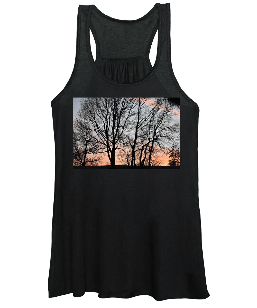 Trees Women's Tank Top featuring the photograph Pink Sky by Cassidy Marshall