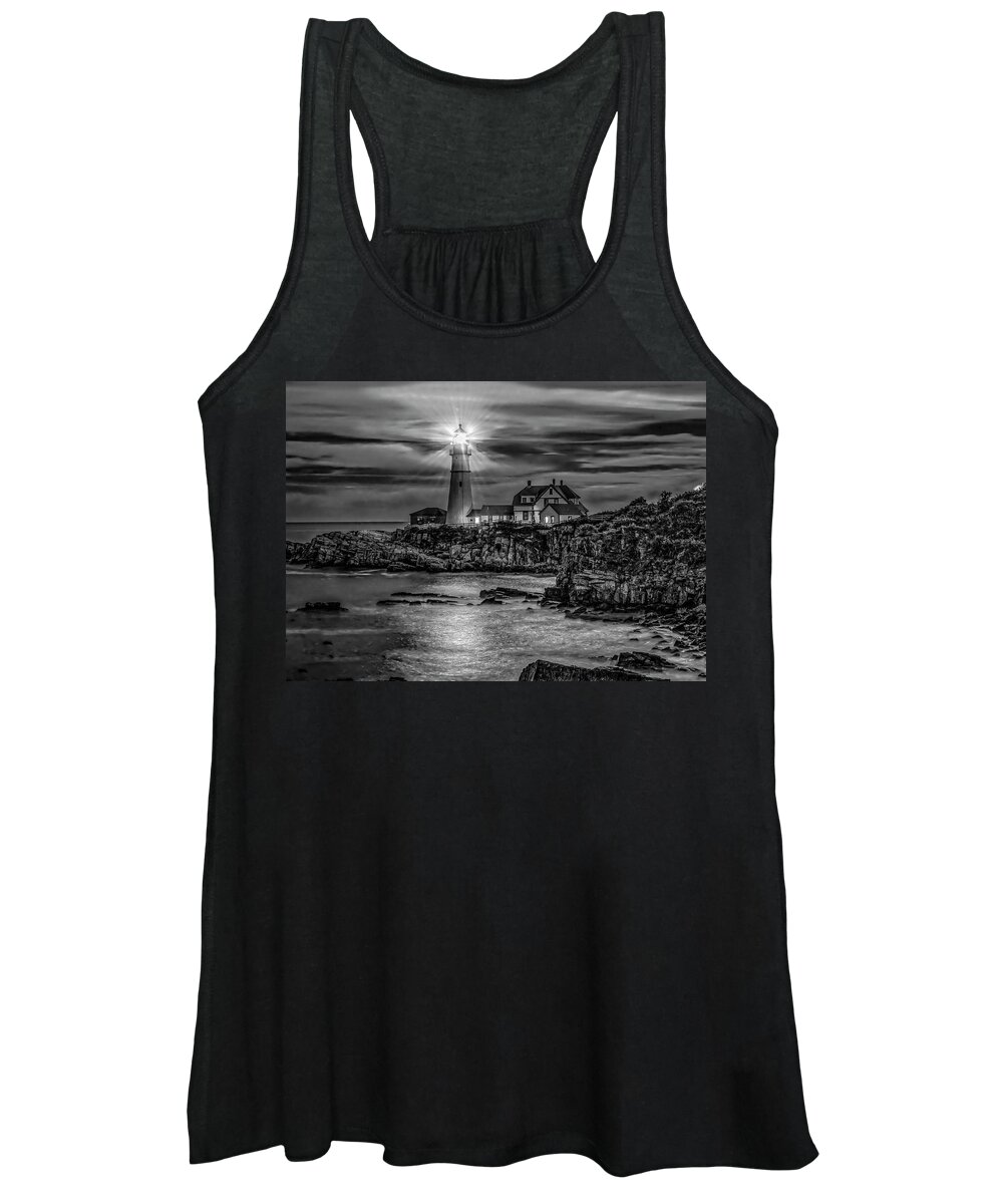 Lighthouse Women's Tank Top featuring the photograph Portland Lighthouse 7363 by Donald Brown