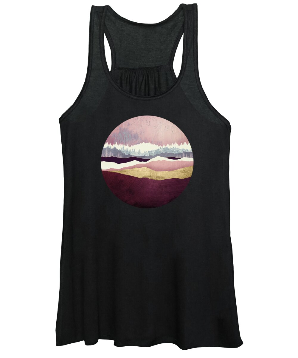 Raspberry Women's Tank Top featuring the digital art Raspberry Hills by Spacefrog Designs
