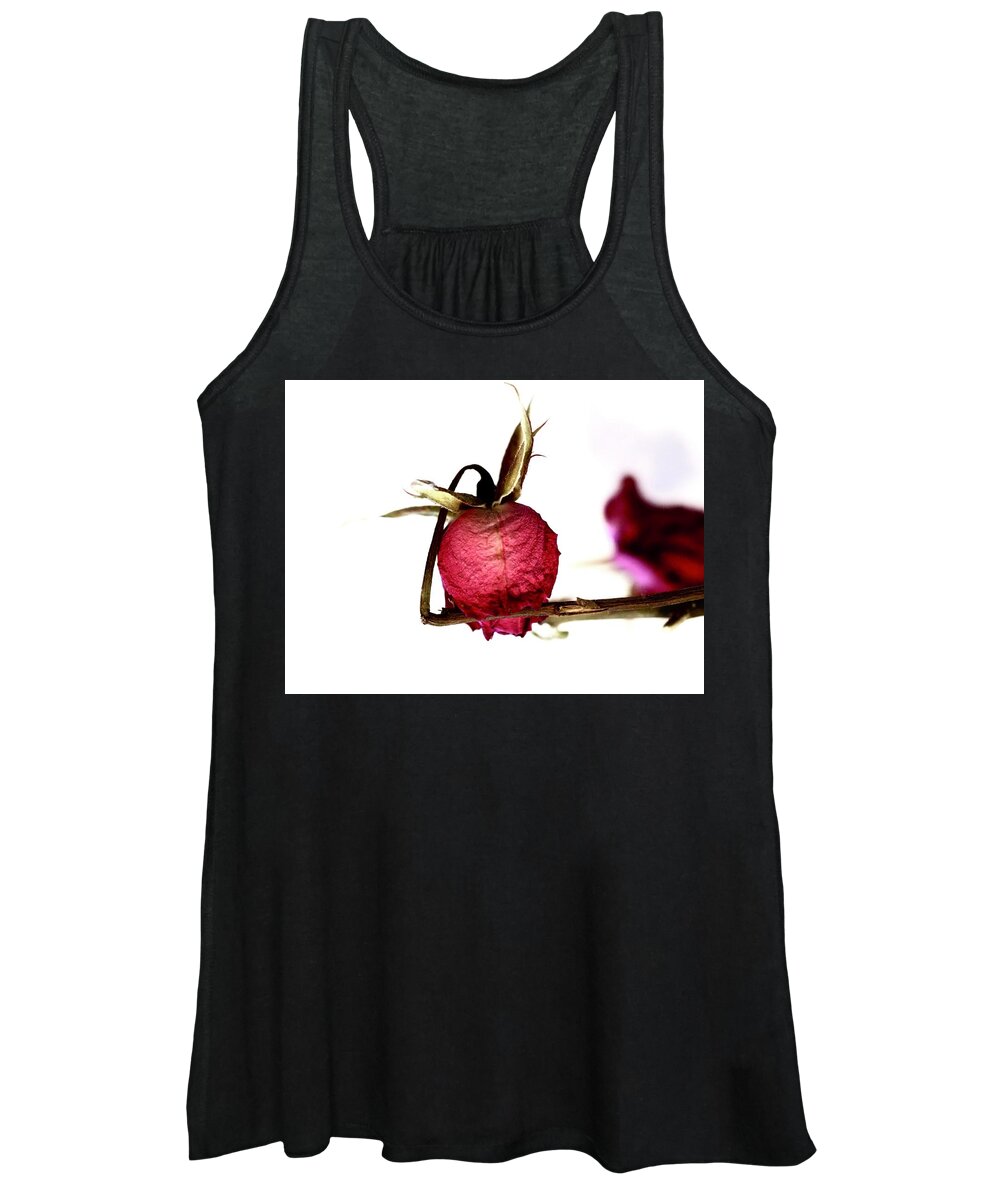 Rose Women's Tank Top featuring the photograph Shy Dried Rose by Alida M Haslett
