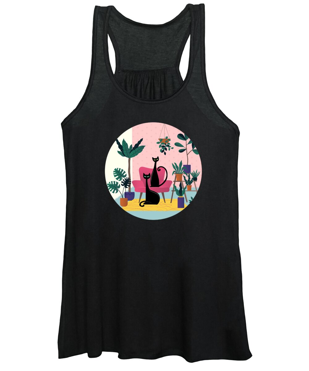 Cat Women's Tank Top featuring the painting Sleek Black Cats Rule In This Urban Jungle by Little Bunny Sunshine