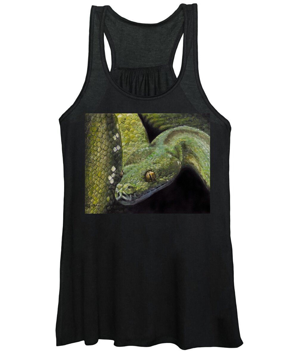 Snake Women's Tank Top featuring the painting Snake by Kirsty Rebecca