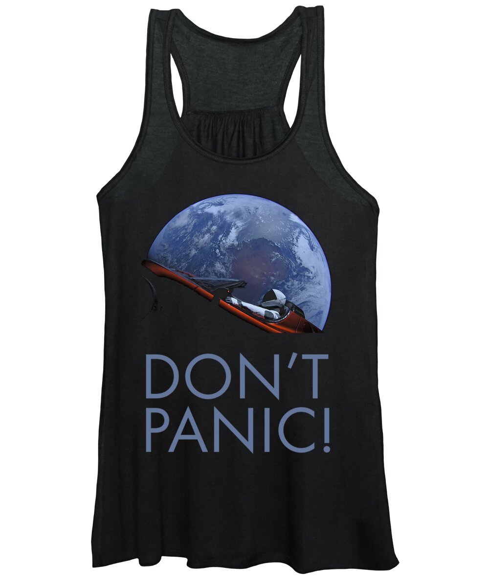 Dont Panic Women's Tank Top featuring the photograph Starman Don't Panic In Orbit by Megan Miller