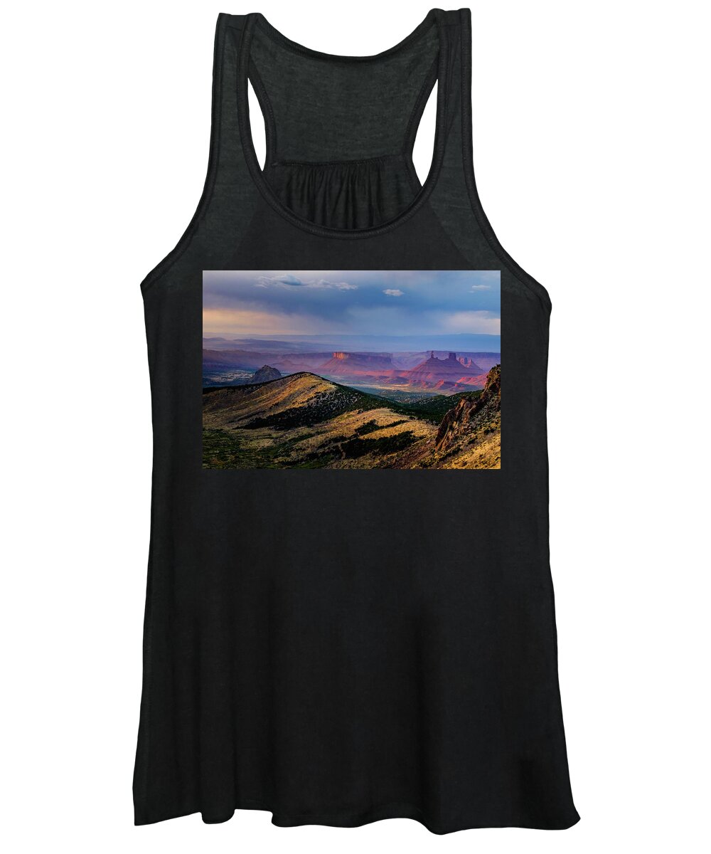 Aspens Women's Tank Top featuring the photograph Sunset Over Arches by Johnny Boyd