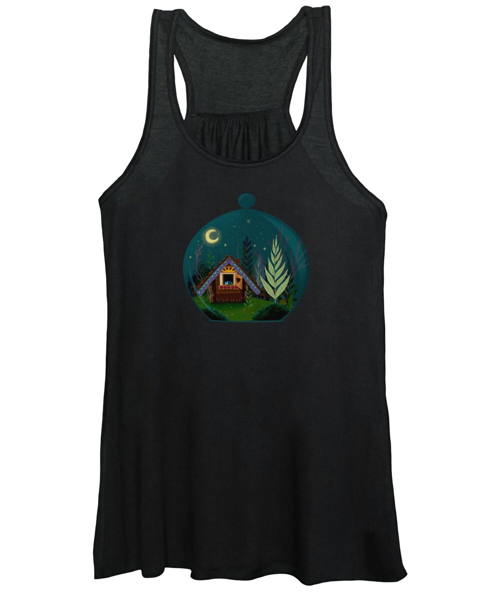 Painting Women's Tank Top featuring the painting The Home Of Secret Forest Magic by Little Bunny Sunshine
