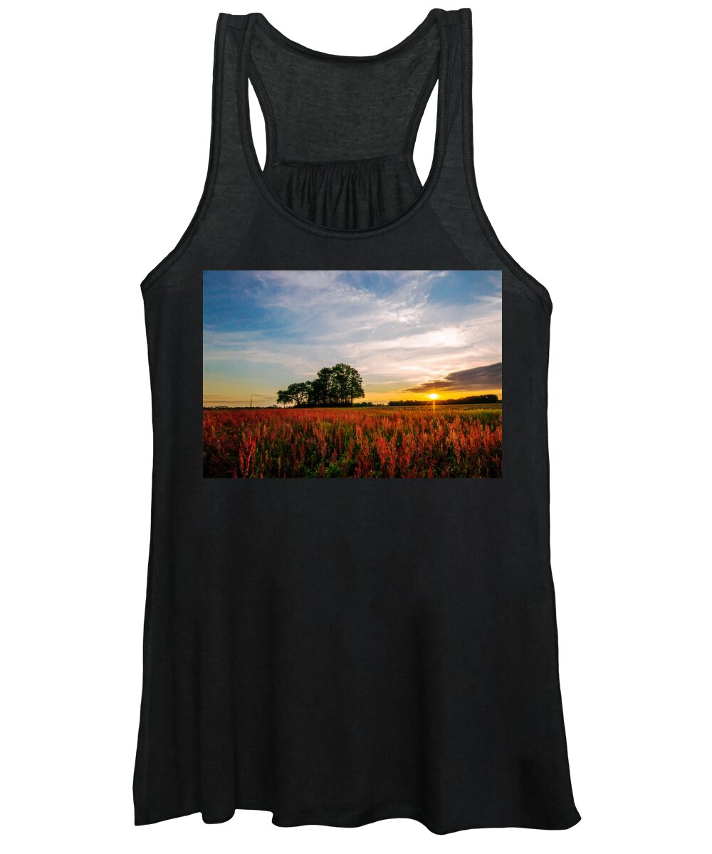 The Red Field Prints Women's Tank Top featuring the photograph The Red Field by John Harding
