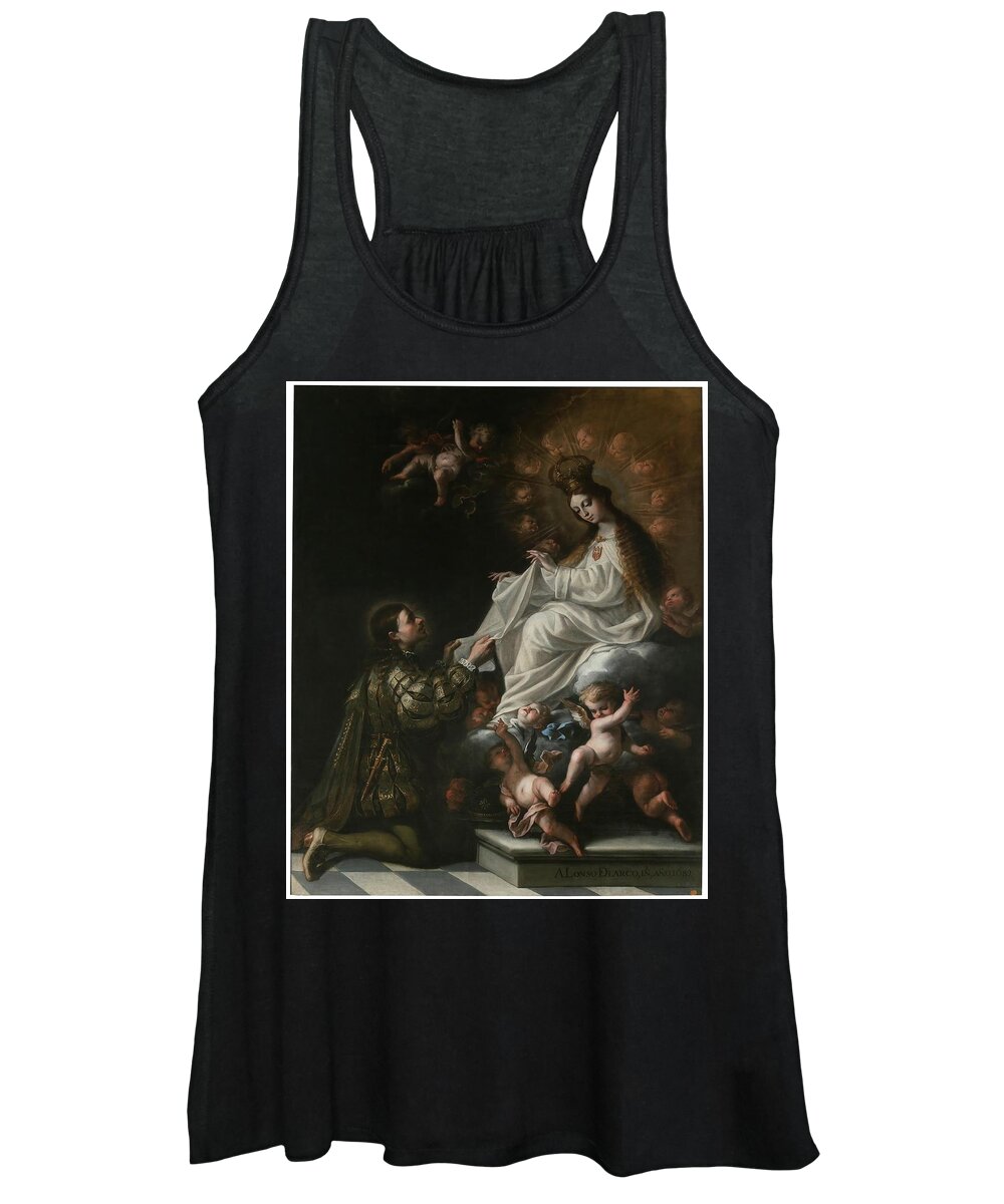 Arco Alonso Del Women's Tank Top featuring the painting 'The Virgin of Mercy Appearing to Saint Peter Nolasco'. 1682. Oil on canvas. by Alonso del Arco -1635-1704-