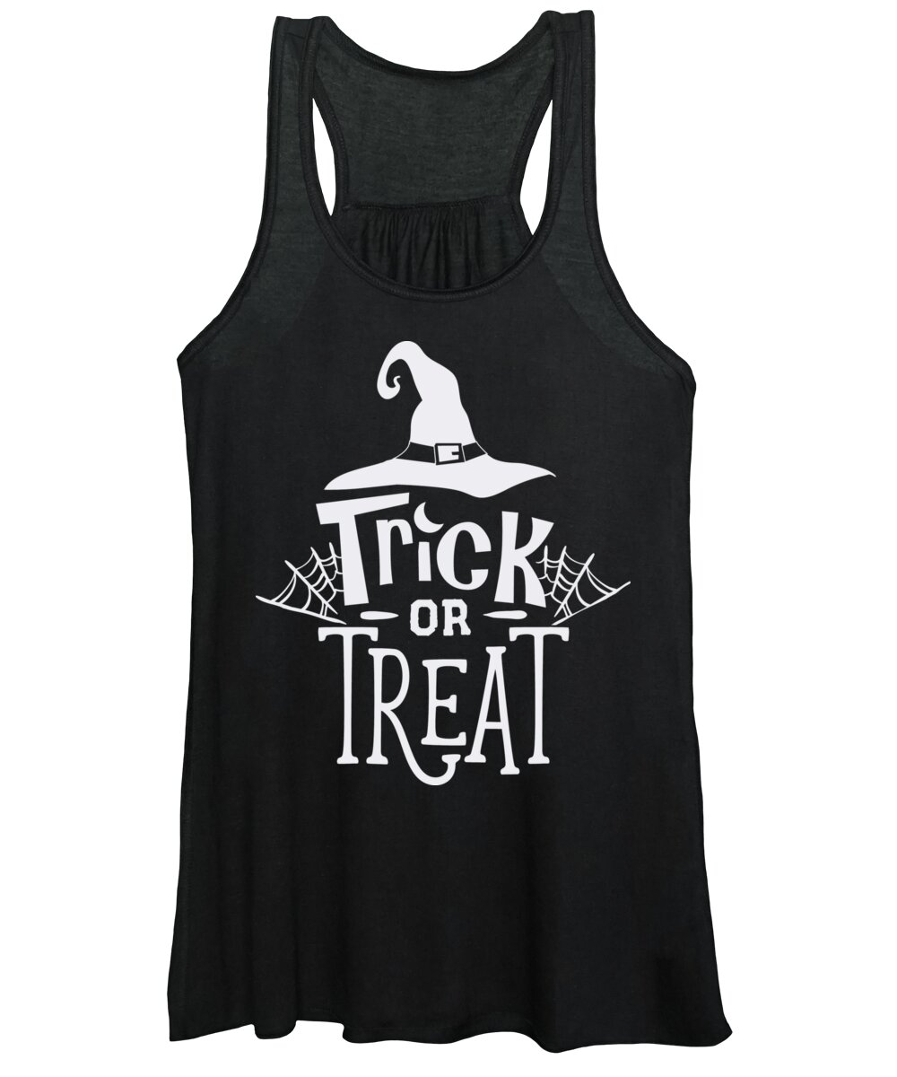Halloween Women's Tank Top featuring the digital art Trick or Treat Halloween Witch Hat by Matthias Hauser