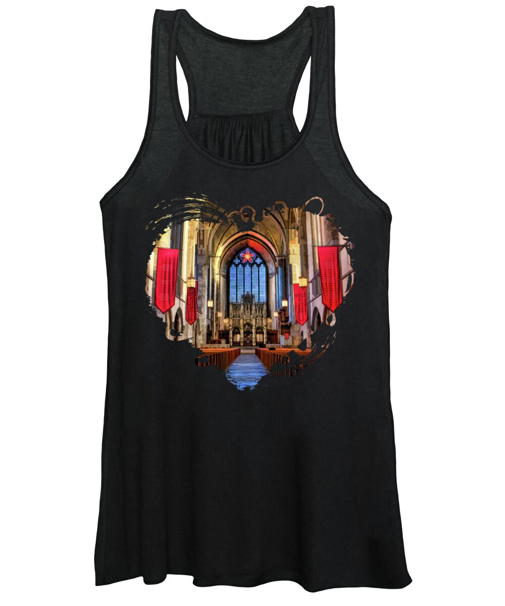 Chicago Women's Tank Top featuring the painting University of Chicago Rockefeller Chapel by Christopher Arndt