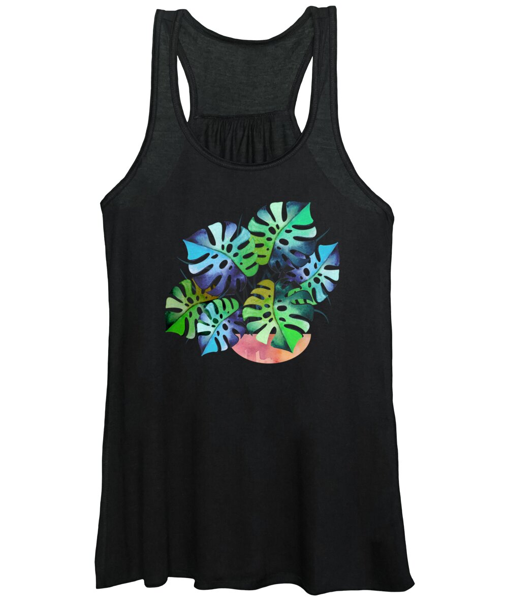 Painting Women's Tank Top featuring the painting Watercolor Monstera Or One Fine Swiss Cheese Plant by Little Bunny Sunshine