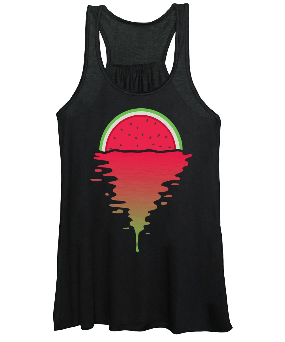 Watermelon Women's Tank Top featuring the digital art Watermelon Sunset by Filip Schpindel