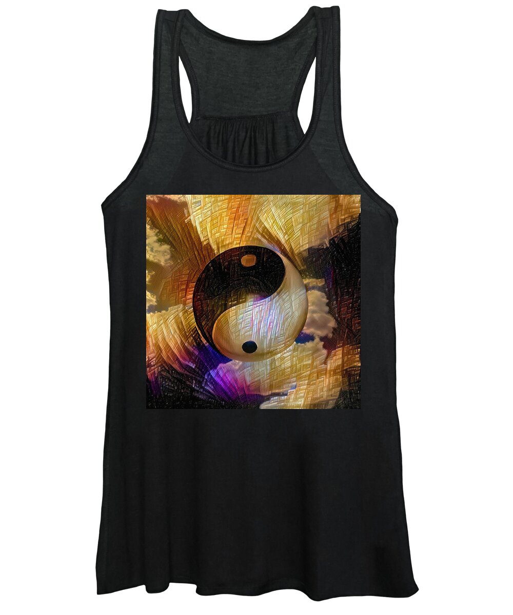 Abstract Women's Tank Top featuring the digital art Yin Yang by Bruce Rolff