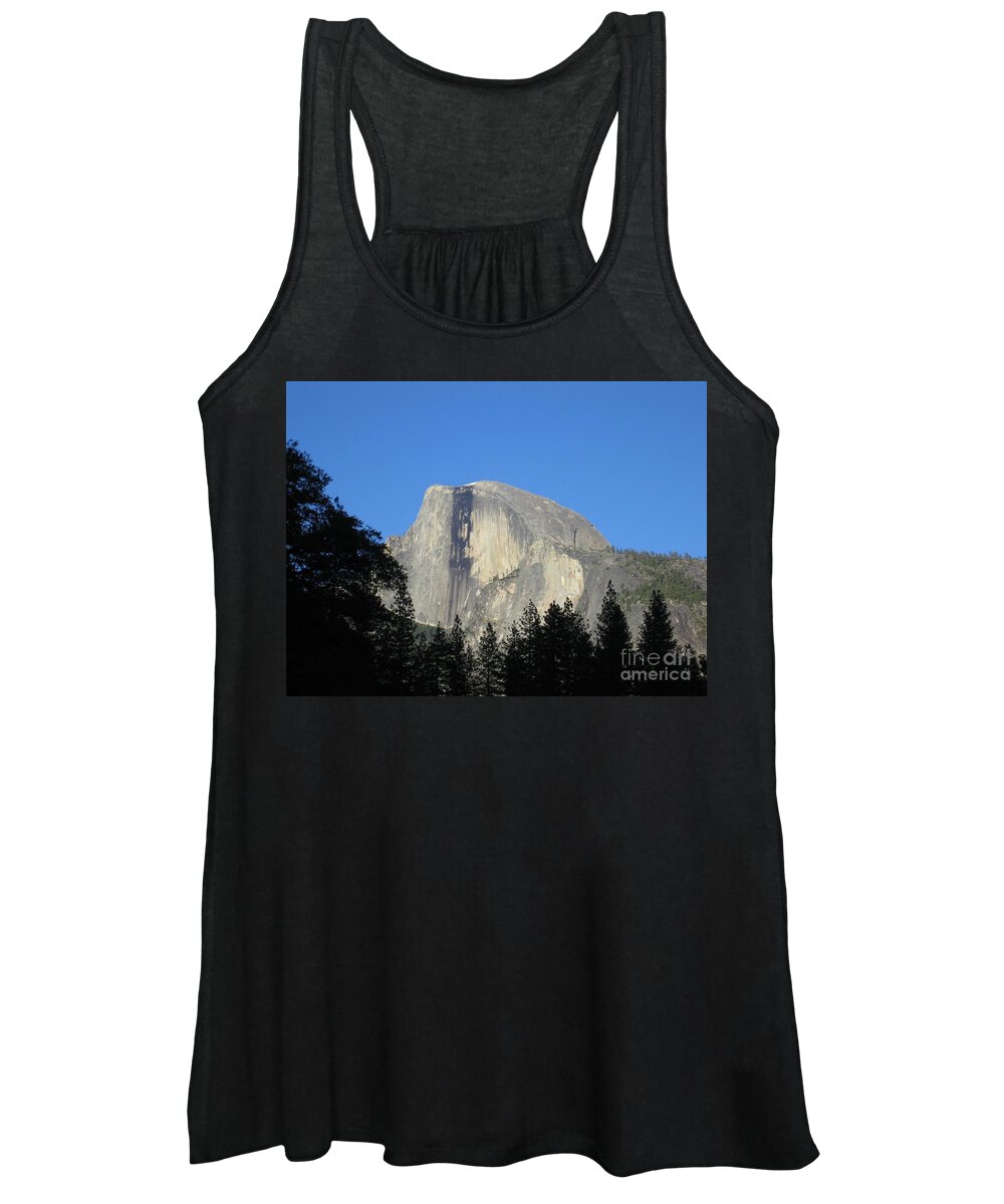 Yosemite Women's Tank Top featuring the photograph Yosemite National Park Half Dome Rock Close Up View on A Clear Day by John Shiron