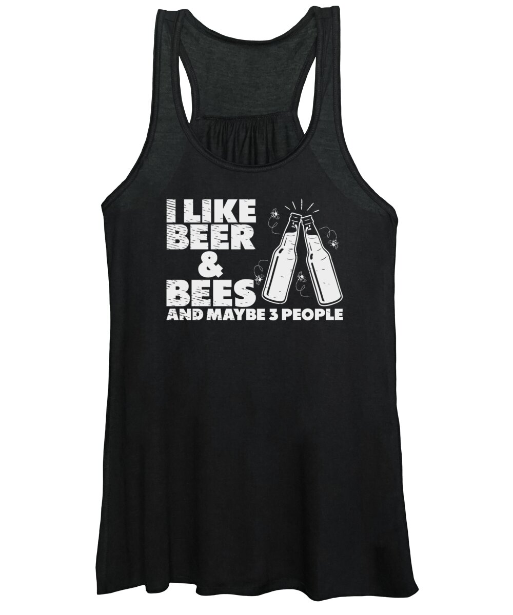 Beer Lover Women's Tank Top featuring the digital art Beer Lover Bees Drinking Beers Pub Party #1 by Toms Tee Store