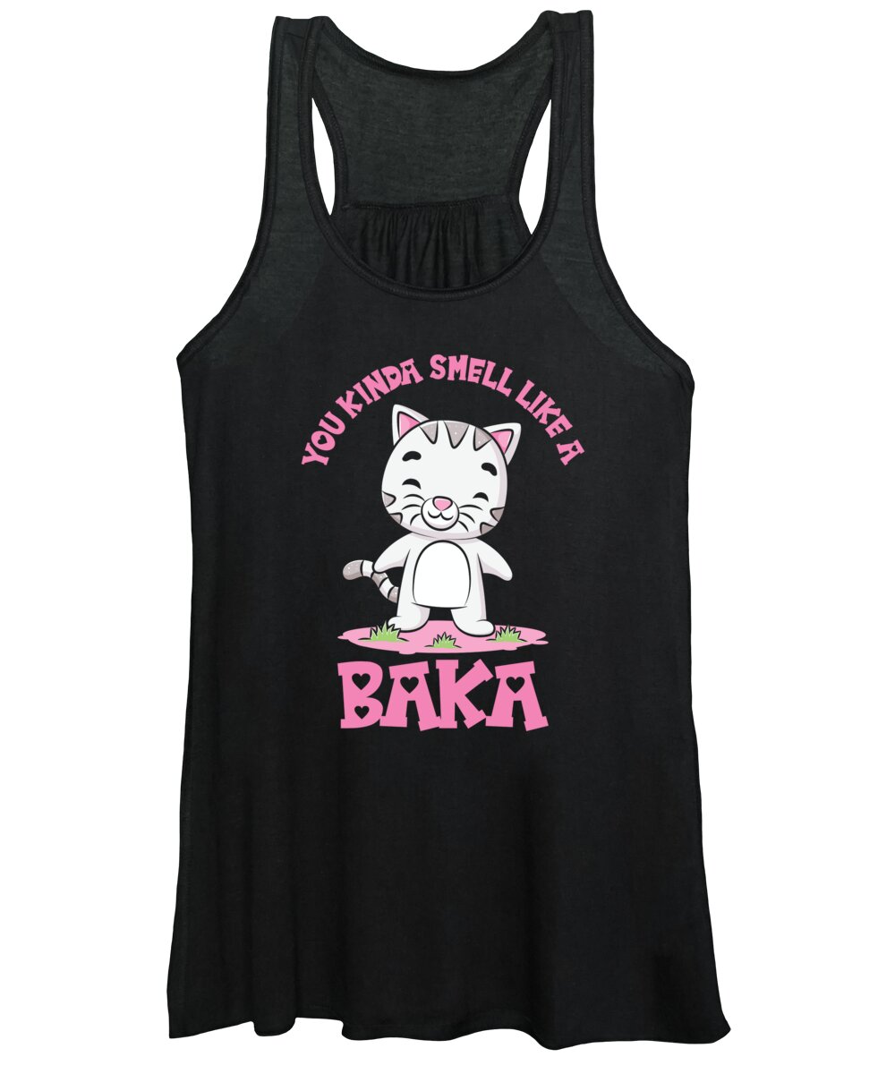 Cat Owner Women's Tank Top featuring the digital art Cat Owner Smell Like Baka Cat #1 by Toms Tee Store