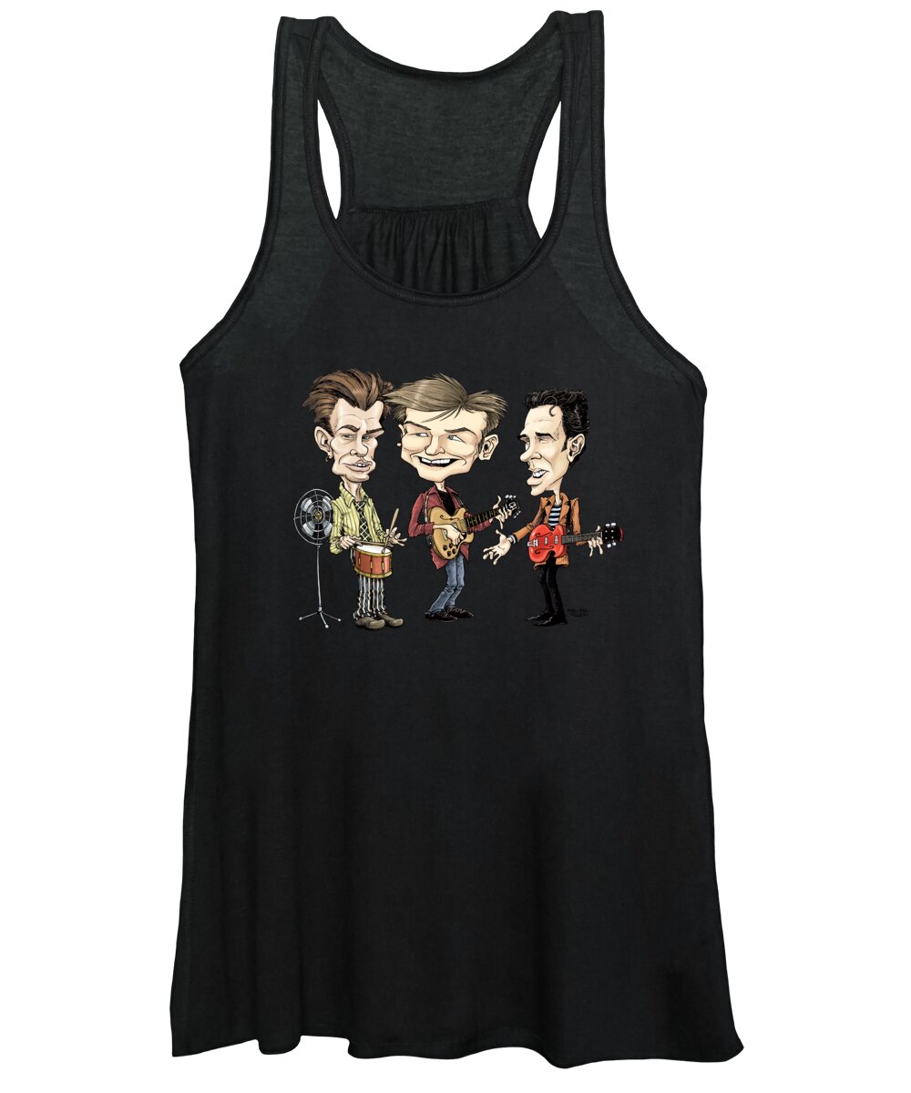 Caricature Women's Tank Top featuring the drawing Crowded House #2 by Mike Scott