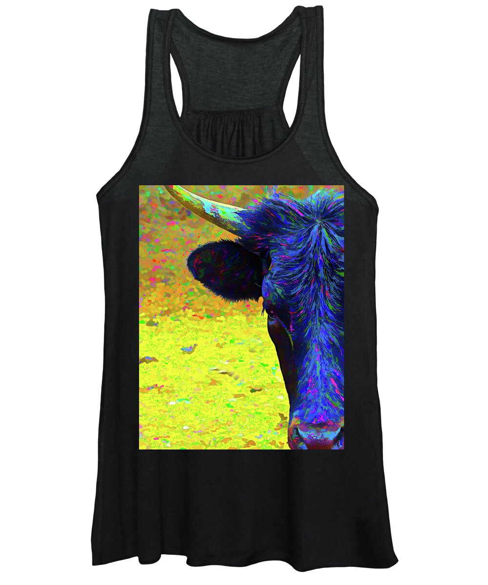 Only Half The Bull Women's Tank Top featuring the digital art Only Half the Bull #2 by Barbara Snyder