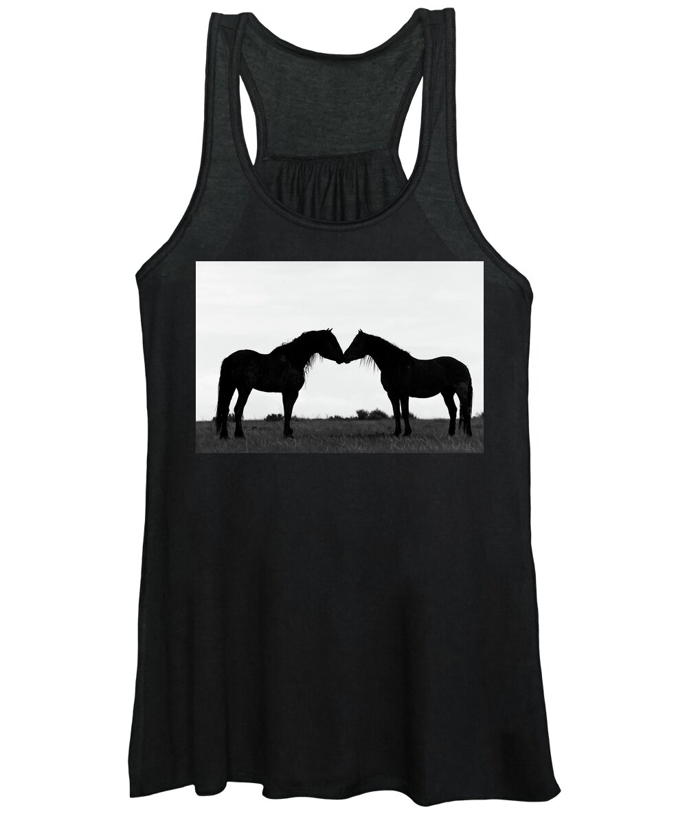 Horses Women's Tank Top featuring the photograph Silhouette #1 by Mary Hone