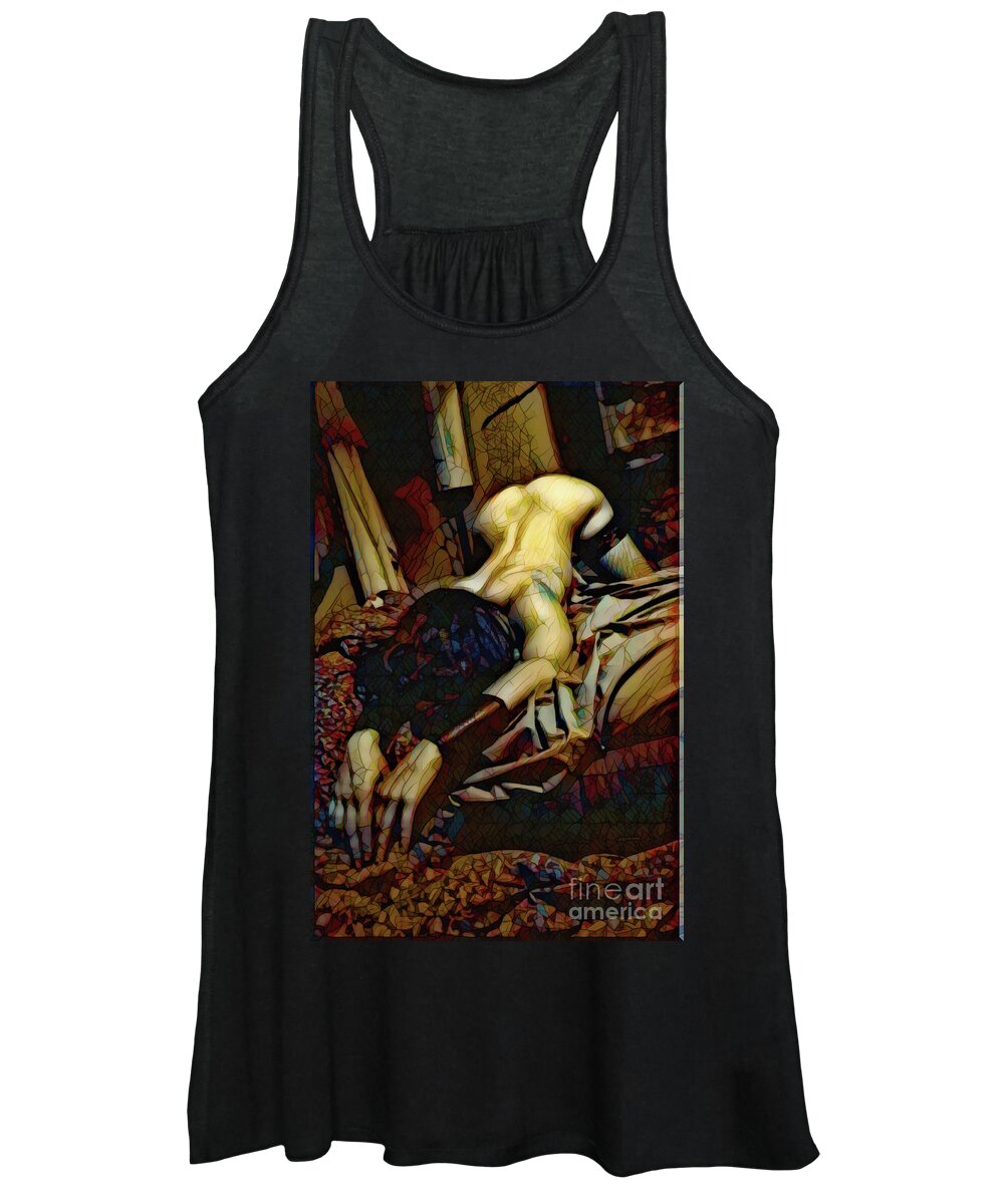 Dark Women's Tank Top featuring the digital art Submit Stained Glass by Recreating Creation