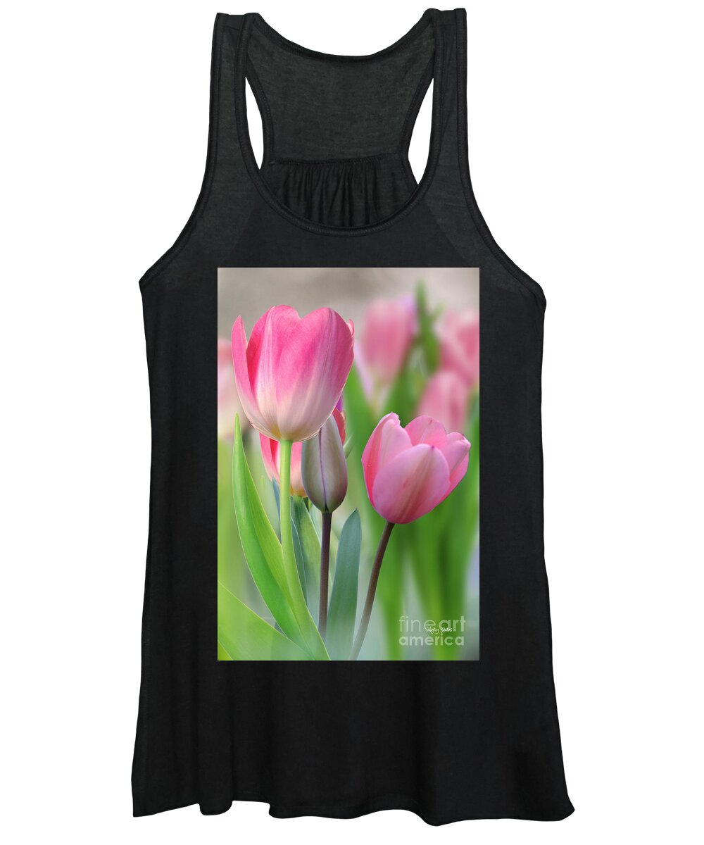 Tall Tulips Women's Tank Top featuring the pyrography Tall Tulips #1 by Morag Bates