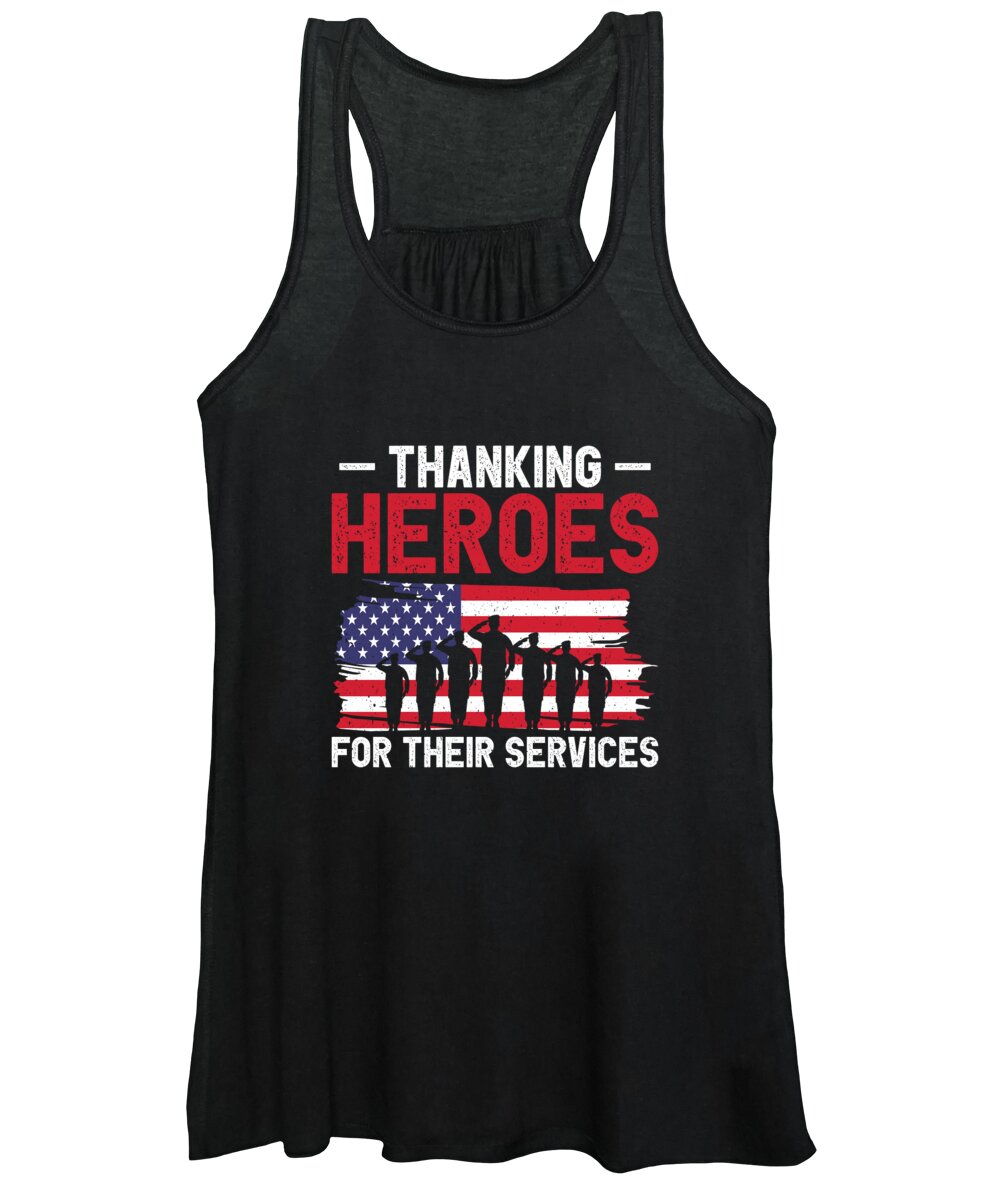 Usa Women's Tank Top featuring the digital art USA Independence Military Heroes Soldier Freedom #1 by Toms Tee Store