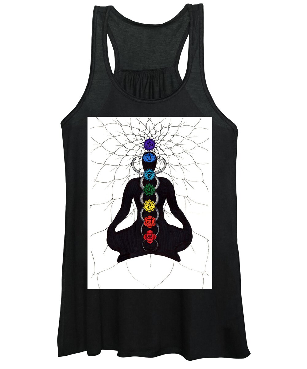Kundalini Women's Tank Top featuring the drawing 144,000 #144000 by Trevor Grassi