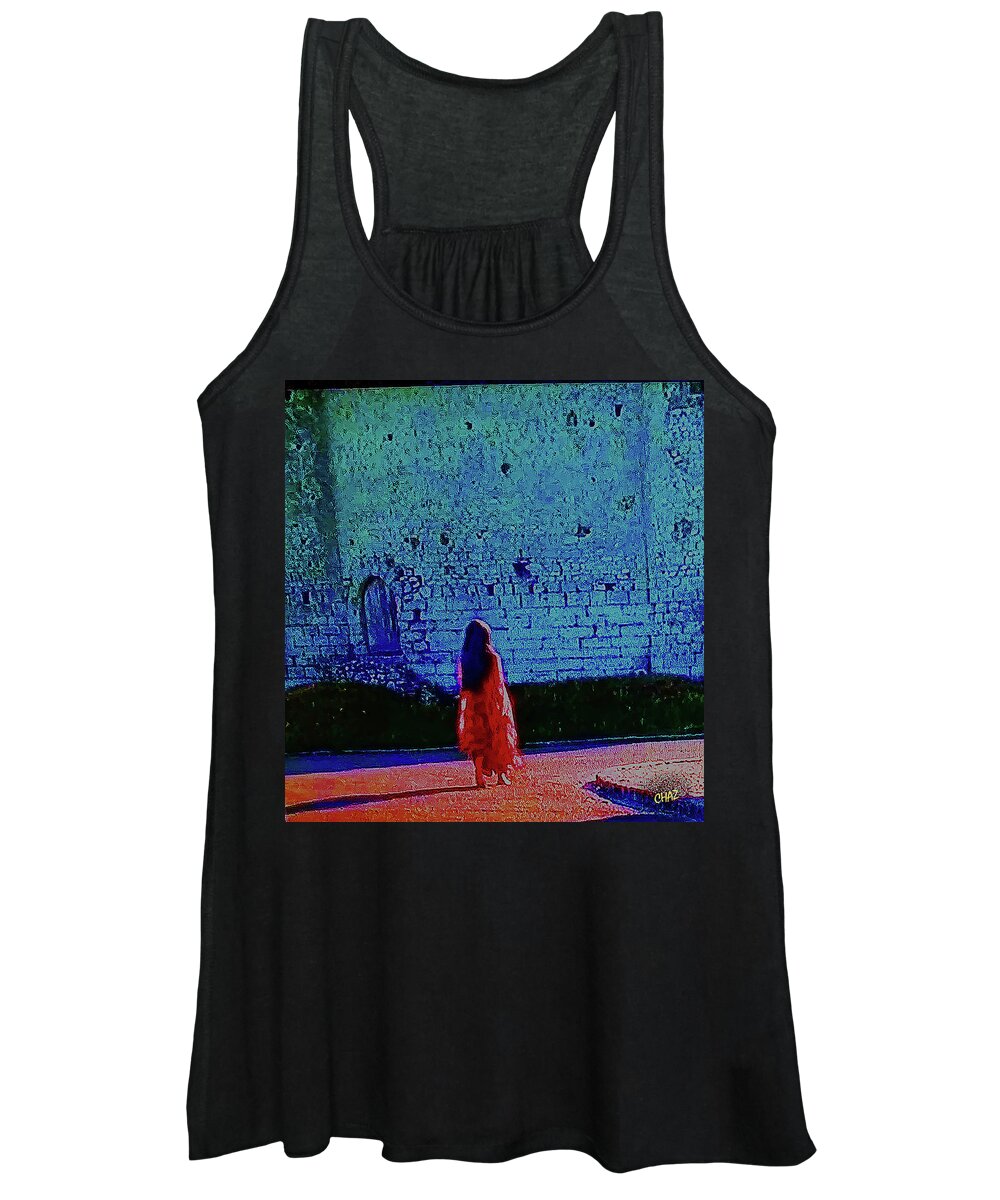 Woman Women's Tank Top featuring the painting Alone 2 by CHAZ Daugherty