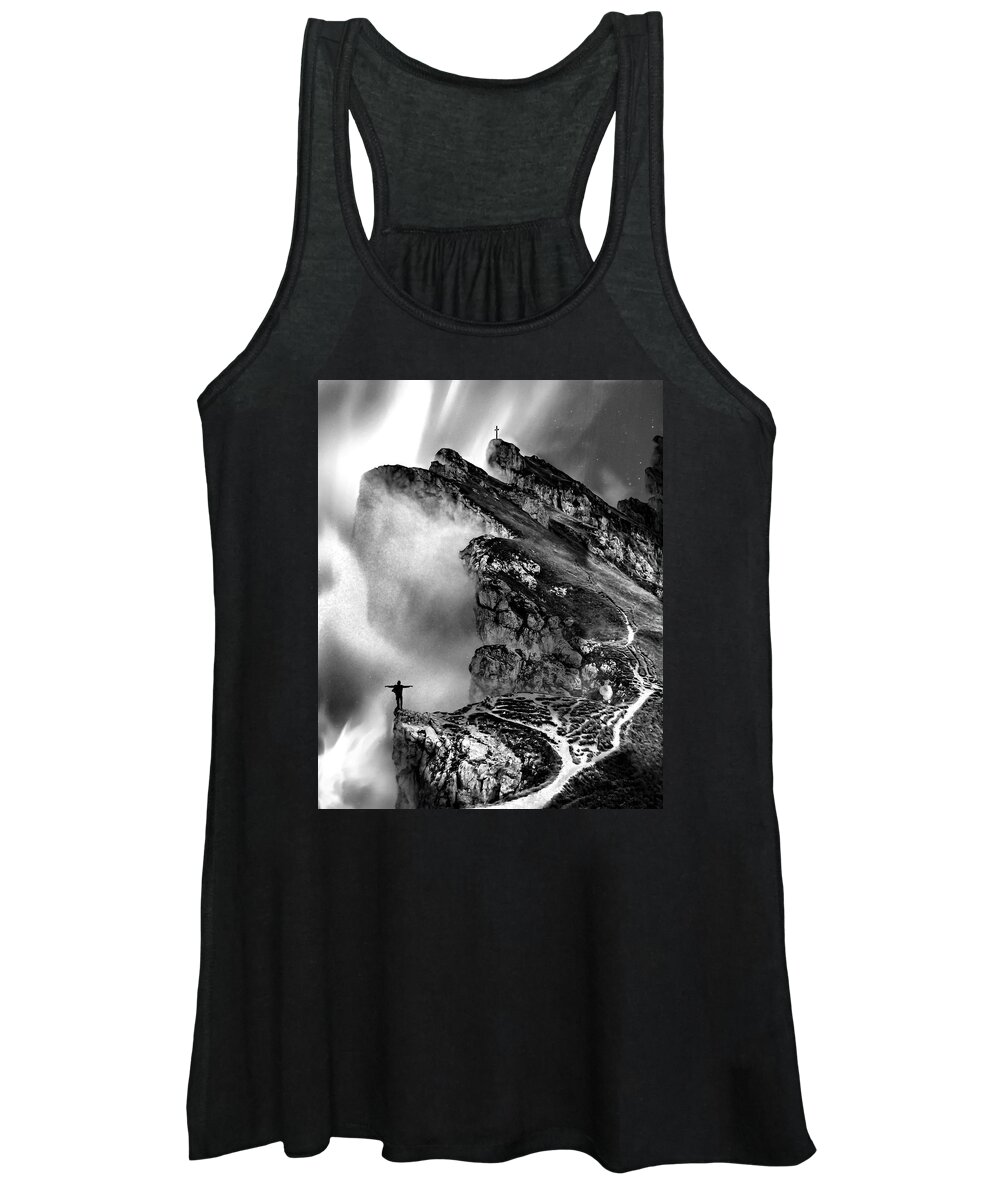 Fine Art Women's Tank Top featuring the photograph 2 Crosses, 1 Path by Sofie Conte