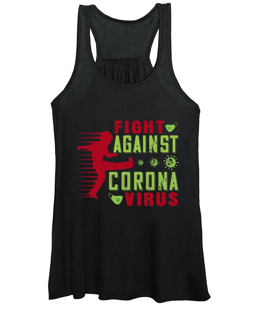 Sarcastic Women's Tank Top featuring the digital art Fight against corona virus by Jacob Zelazny