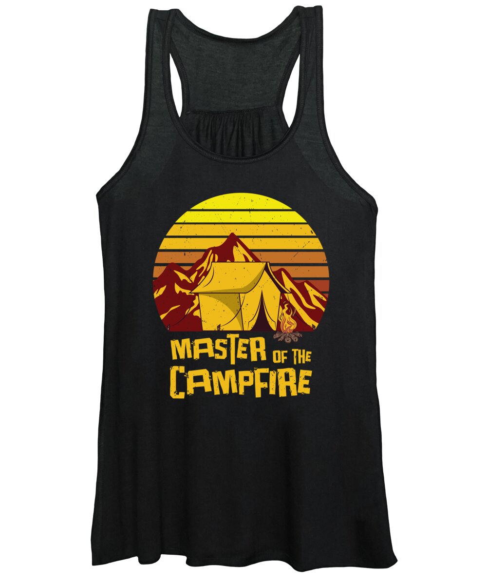 Camping Women's Tank Top featuring the digital art Master of the Campfire Camping Camper Outdoor #2 by Toms Tee Store