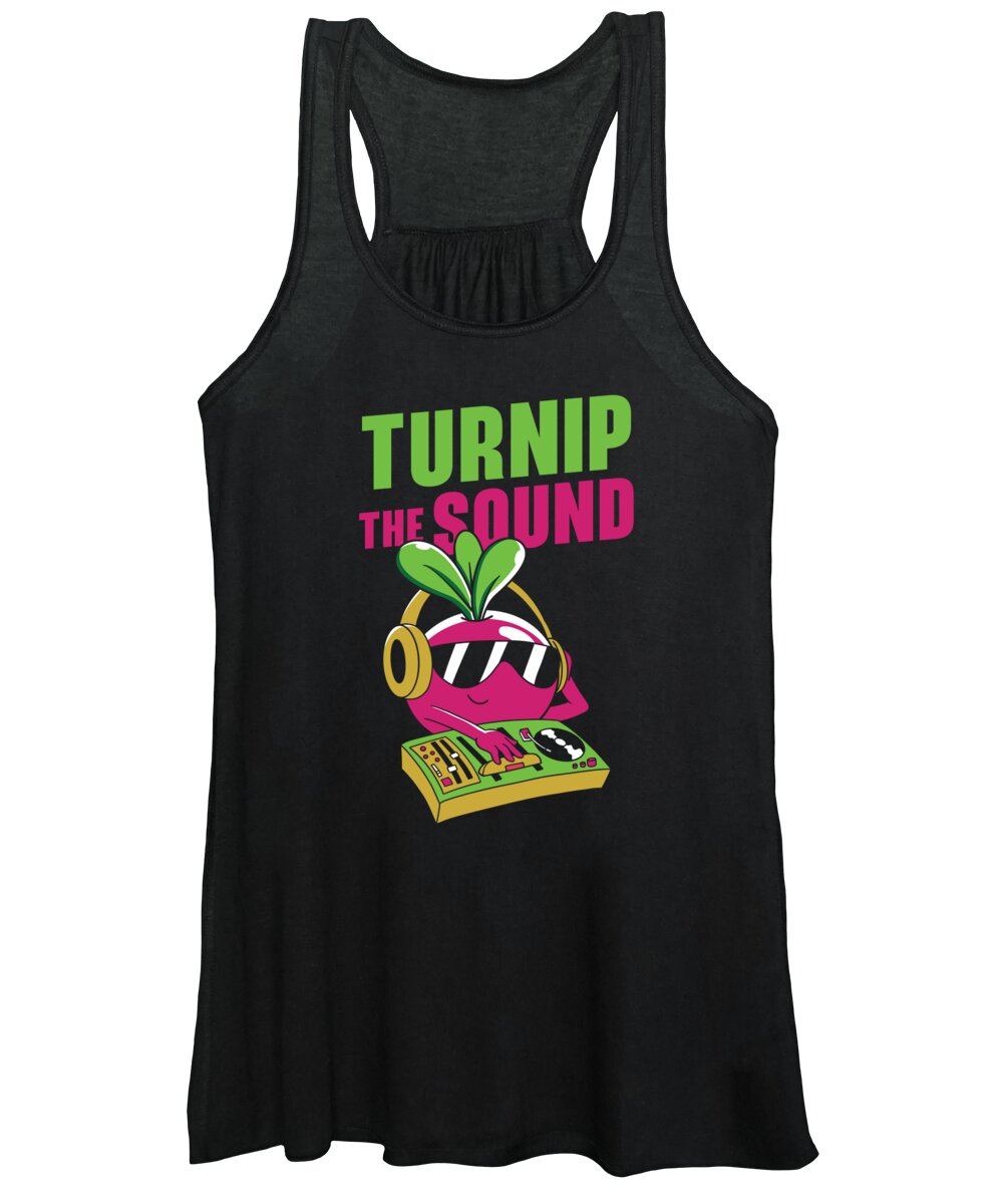Music Women's Tank Top featuring the digital art Music Turnip Party Music Lover Vegetable #2 by Toms Tee Store