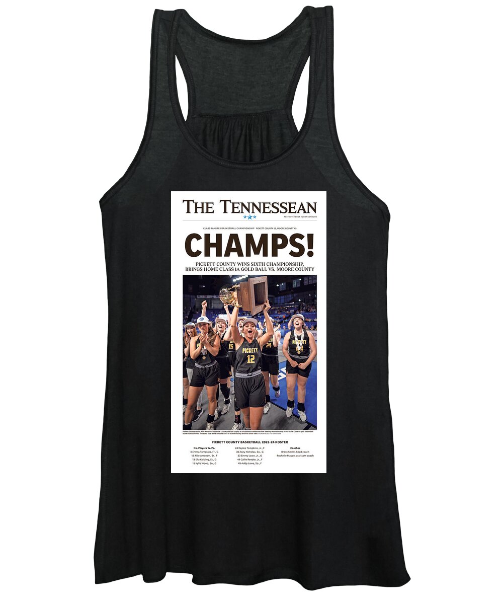 Tennessee Women's Tank Top featuring the digital art 2024 Tennessee Division I Class 1A Girls Basketball State Championship Cover by The Tennessean