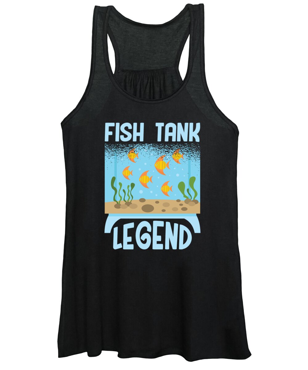 Fish Tank Women's Tank Top featuring the digital art Fish Tank Aquarium Aquarium Keeper Legend #3 by Toms Tee Store