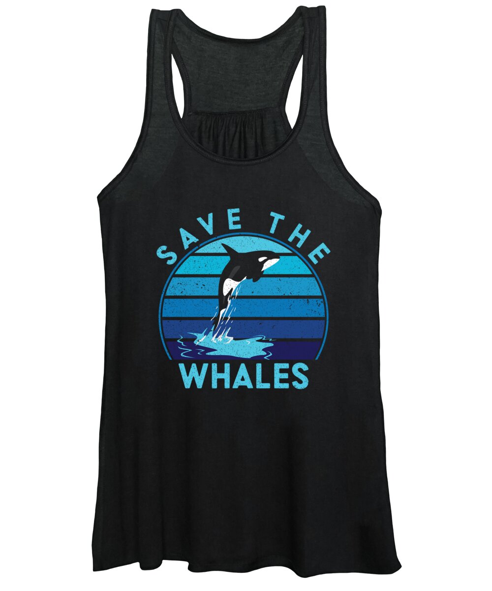 Orca Women's Tank Top featuring the digital art Save The Whales Orca Marine Biologist #3 by Toms Tee Store