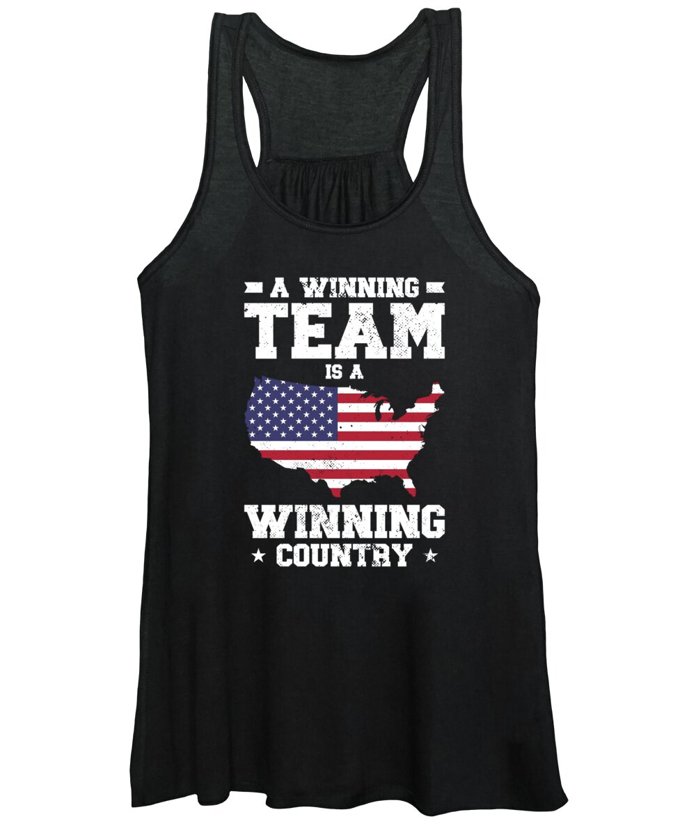 Usa Women's Tank Top featuring the digital art USA Independence American Flag Freedom Sports #3 by Toms Tee Store