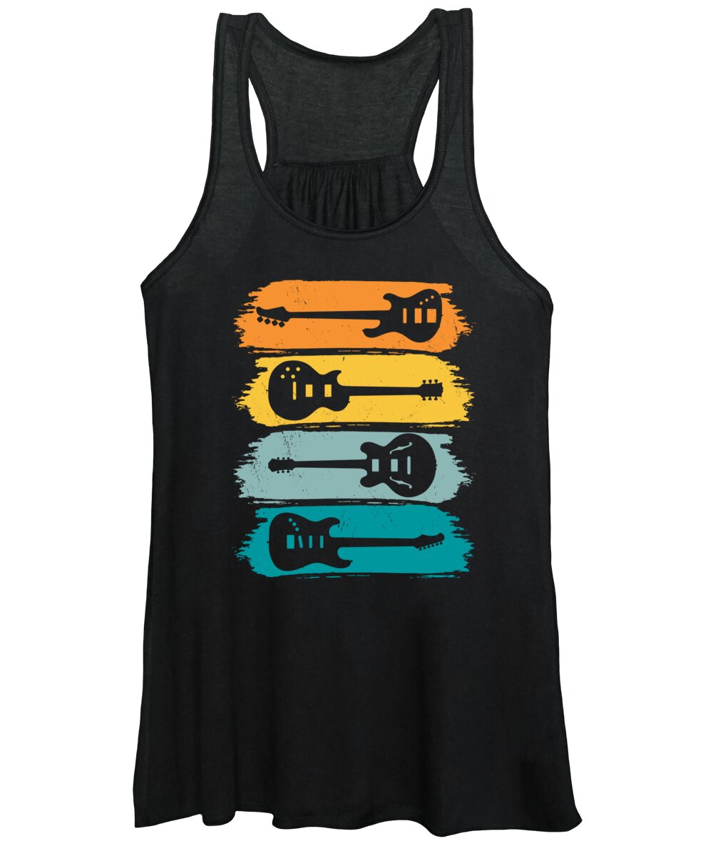 Electric Guitar Women's Tank Top featuring the digital art Guitar Electric Guitar Blues Jazz Bass Instruments #4 by Toms Tee Store