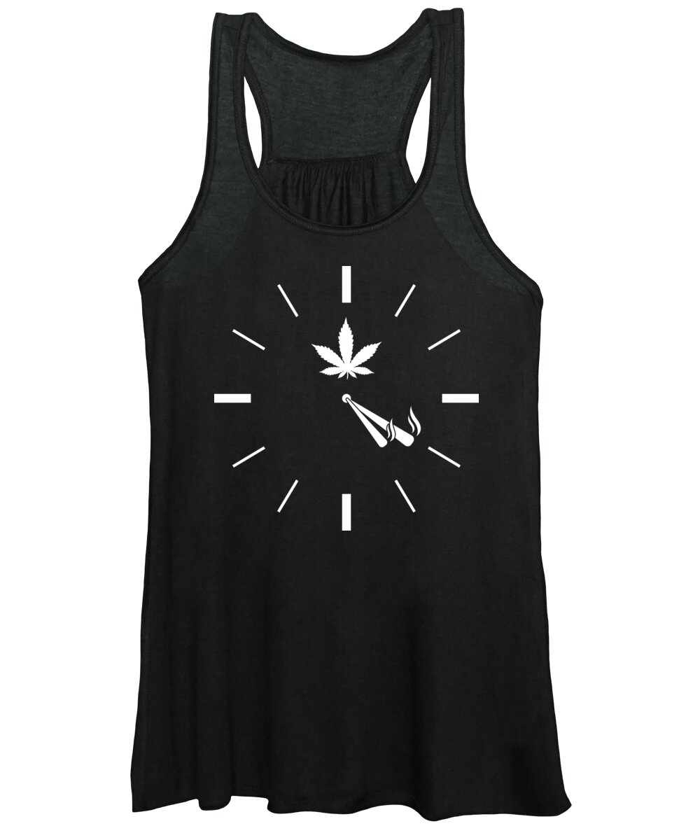 4 20 Women's Tank Top featuring the digital art 420 Clock Time Weed Cannabis Gift by Haselshirt
