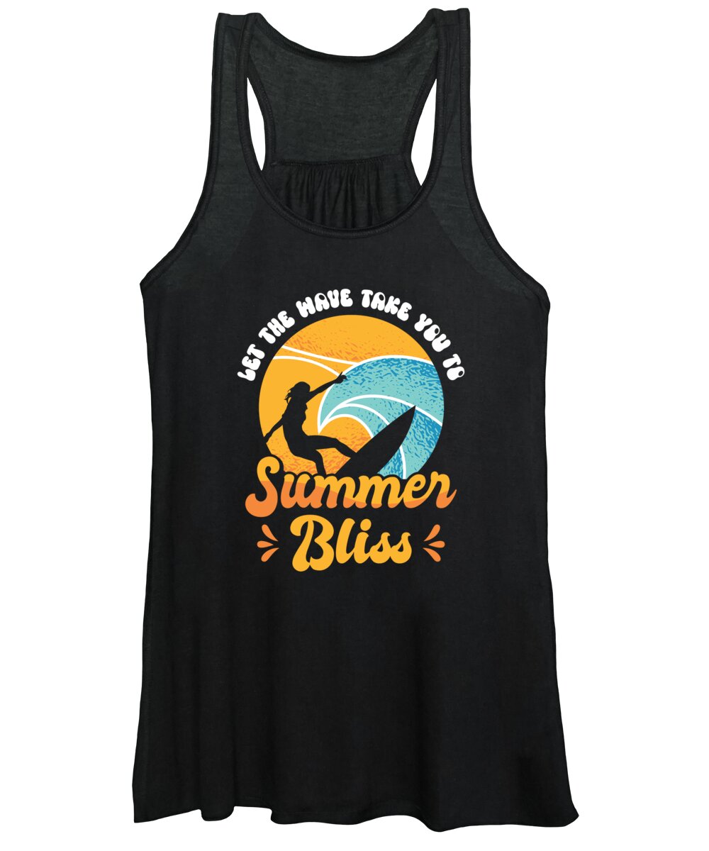 Surf Women's Tank Top featuring the digital art Surf Tropical Surfing Summer Surfboard Sports #5 by Toms Tee Store