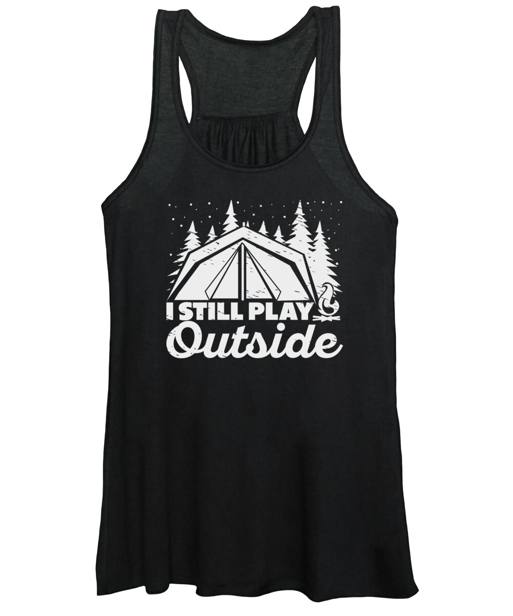 Camping Women's Tank Top featuring the digital art Camper Explore Forest Wilderness Outdoors Camping #6 by Toms Tee Store