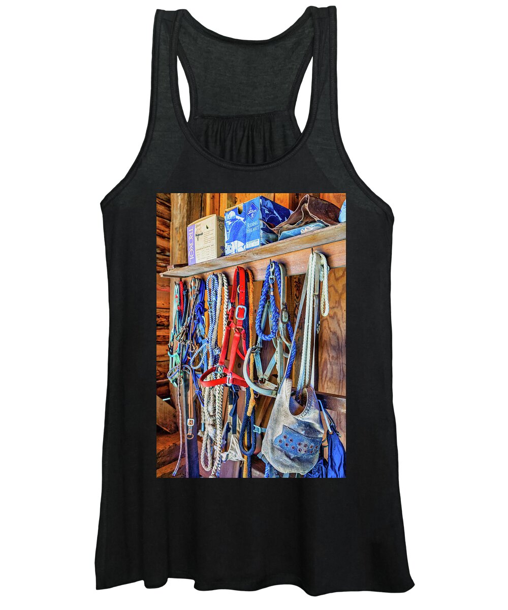 North Carolina Women's Tank Top featuring the photograph A Horse Ride in the Country by Dan Carmichael